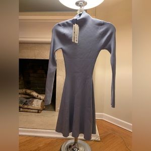Zara Light Blue Sweater High Neck Dress